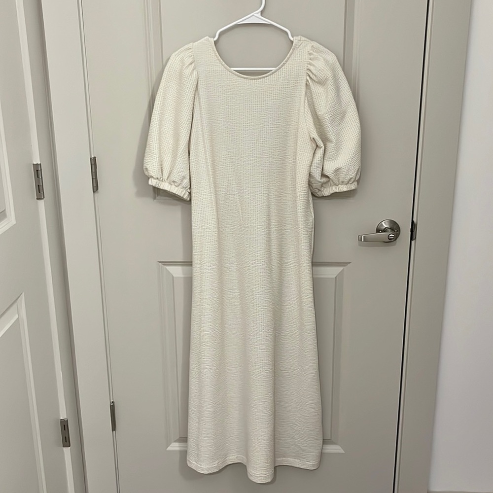 White Open Back Maxi Dress